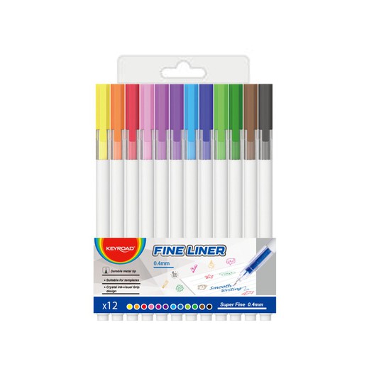 Estuche con 12 rotuladores Fineliner Keyroad