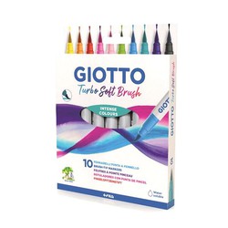 Caixa com 10 marcadores Giotto Turbo Soft Brush