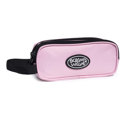 Estuche de 3 cremalleras Rosa Pastel