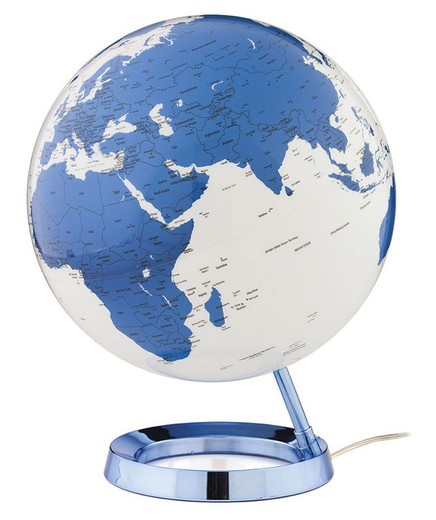 Globe terrestre lumière et couleur bleu foncé