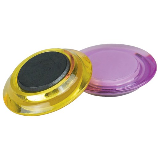 Imanes magnéticos para pizarra blanca Nobo, paquete de 6 imanes de colores de 30 mm.