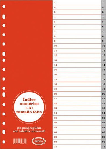 Index plastiques numériques et alphabétiques