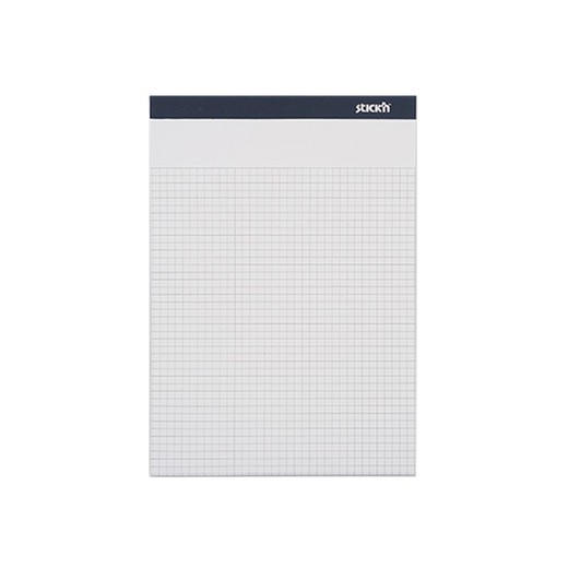 Caderno com notas adesivas brancas de grade de 254x178 mm
