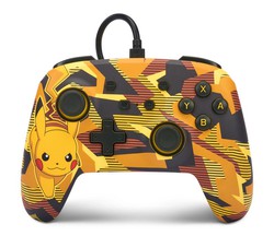 Controlador com fio aprimorado PowerA para Nintendo Switch - Camouflage Storm Pikachu