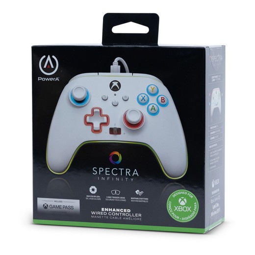 Mando con cable mejorado Spectra Infinity de PowerA para Xbox Series X|S - Blanco