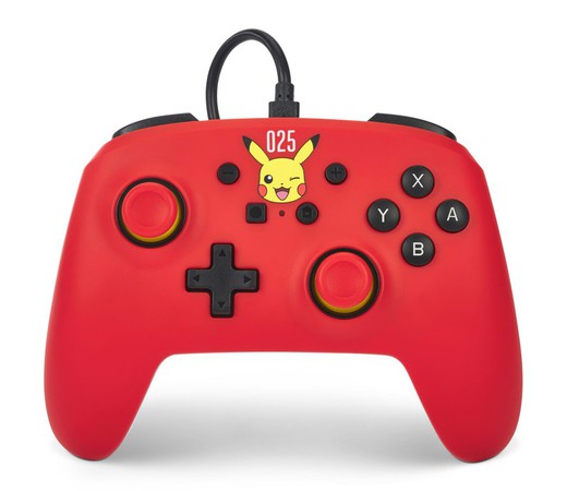 Mando con cable PowerA para Nintendo Switch - Pikachu riendo