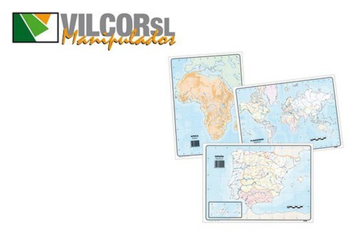 Mapas mundi en din a-4 físicos y políticos
