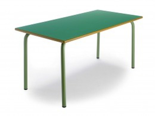 Mesa escolar rectangular. Diversas alturas y colores