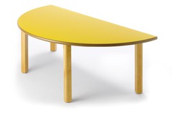 Mesa infantil de madera semicircular de 120 cm