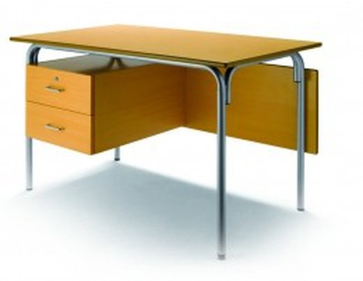 Table de professeur 120x70 cm avec deux tiroirs et en différentes finitions