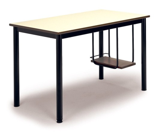 Mesa rectangular con soporte para cpu en dos tamaños y varios acabados