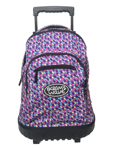 Mochila con ruedas tipo carro serie Espon morada