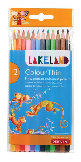 Pack 12 crayons de couleur Derwent Lakeland avec une pointe plus fine