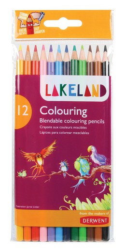 Pacote com 12 lápis de cor Derwent Lakeland misturáveis