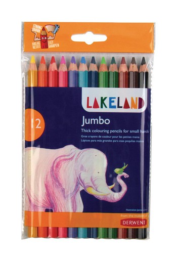 Pack 12 crayons de couleur Derwent Lakeland format jumbo