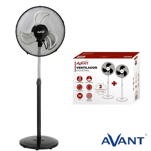 Pack 2 Ventiladores industriales de pie 40cm - 60W