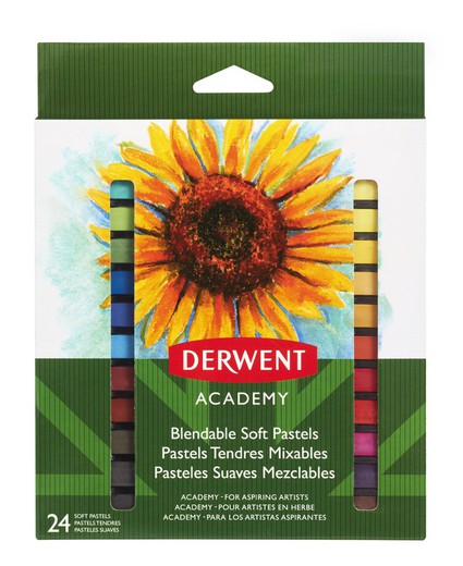 Pack de 24 barras pastel suave mezclable Derwent