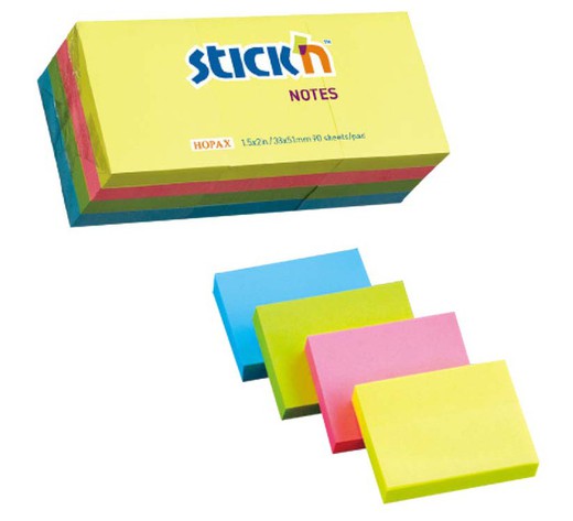 Pacote de mini notas adesivas cores neon variadas