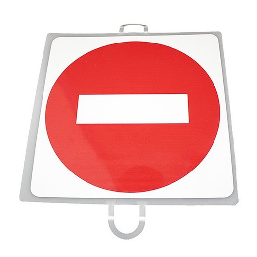 Panel de señalización de tráfico para picas. Dirección prohibida