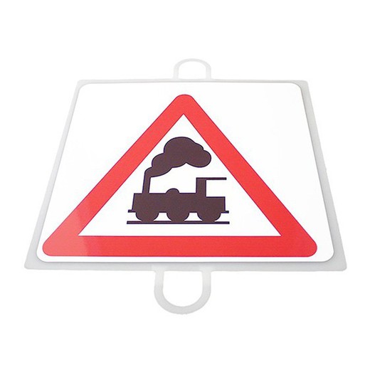 Panneau de signalisation routière pour piquets. Passage à niveau sans barrière