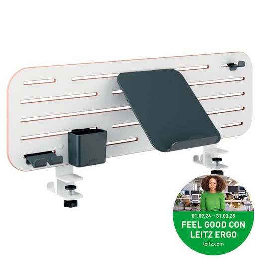 Panel organizador de escritorio con soporte para ordenador portátil Leitz Ergo, 80x25 cm