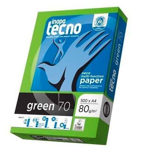 Papel 100% reciclado tecno green