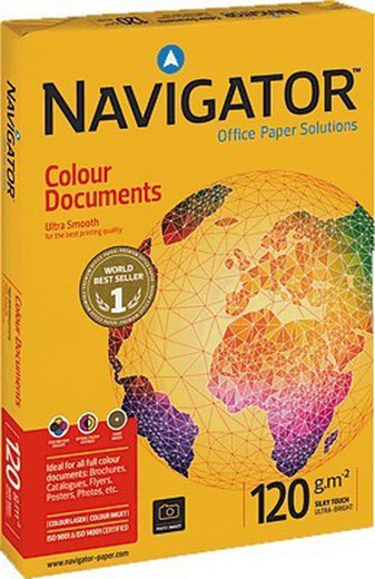 Papel Navigator Colour Documents. 120 gramos. En Din A4 y Din A3
