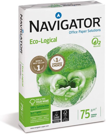 Papier navigateur éco-logique. Din a-4, 75 grammes.