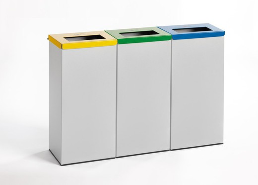Poubelle de recyclage en 3 couleurs