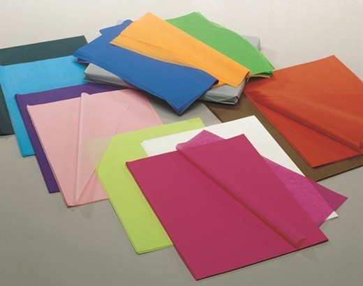 Pacote de 25 folhas de papel de seda 50x70 em cores diferentes