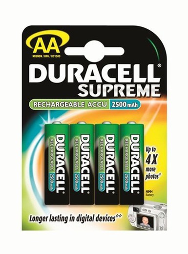Baterias recarregáveis supremas Duracell