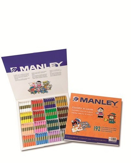 Tintas de cera Manley em classbox 192 unidades.