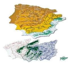 Modelo 3 mapas de plástico Espanha