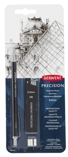 Lápis mecânico de precisão Derwent HB 0.5 (embalagem blister)