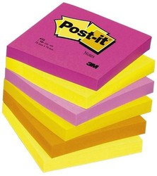 Post-it couleurs assorties 76x76 mm