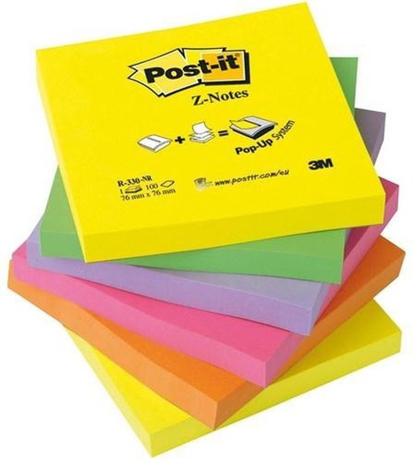 Post-it z-notes 76 x 76 mm. jaune et fluo