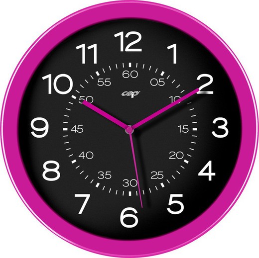Horloge murale analogique rose