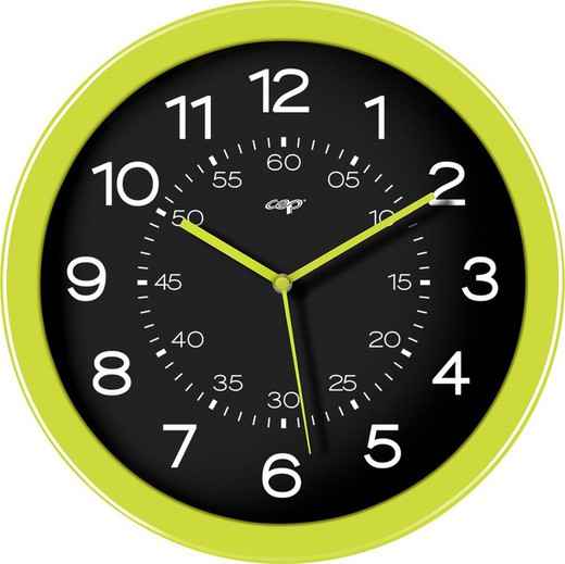 Reloj de pared analógico verde