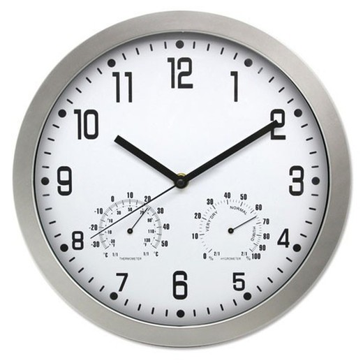 Reloj de pared redondo color plata