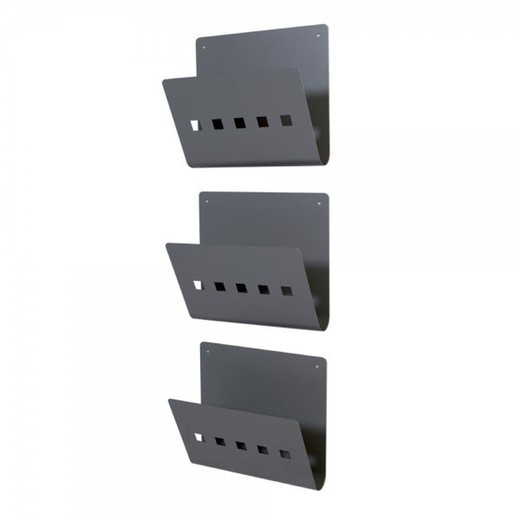 Porte-revues muraux en métal (3 unités)