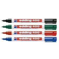 Rotulador permanente edding 400. 4 colores