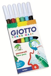 Estuche 12 rotuladores Giotto Turbo Maxi, punta gruesa 5mm, tinta al agua  lavable - ArtBendix