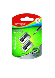 Sacapuntas metálico Keyroad de 1 uso. Blister con 2 uds