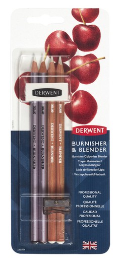 Conjunto de 4 lápis de esfumar e polir Derwent