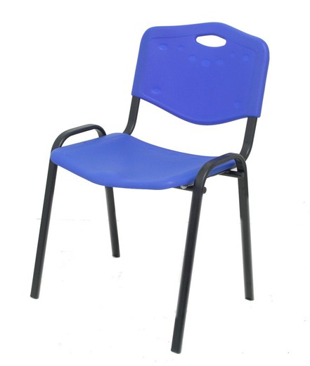 Cadeira de visita básica em madeira de carvalho em pvc. Pack de 4 cores diferentes