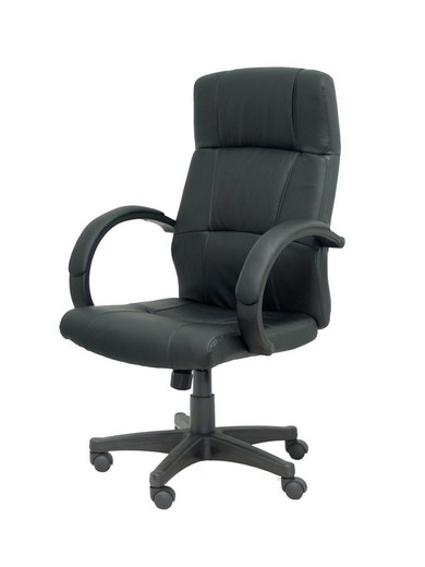 Cadeira executiva de couro sintético preto