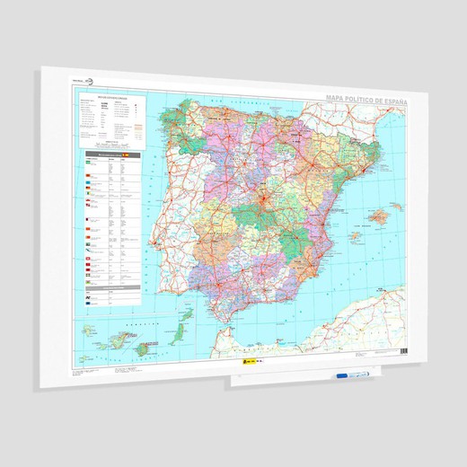 Mapa de pele da Espanha. Mapa magnético.