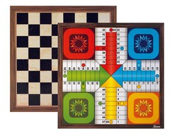 Tableros de madera parchís-ajedrez fournier