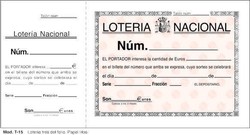 Talonario de lotería nacional de Loan T15