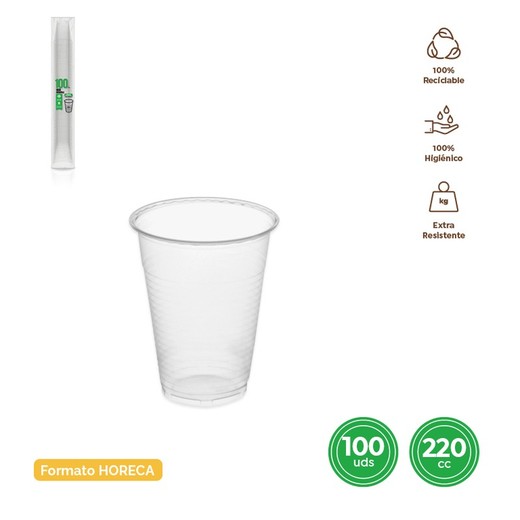 Verre Transparent Incassable 220 Cc Pp 100 unités